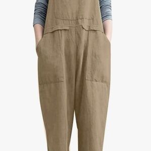 Gihuo Linen Overalls Jumpsuit – Size Small